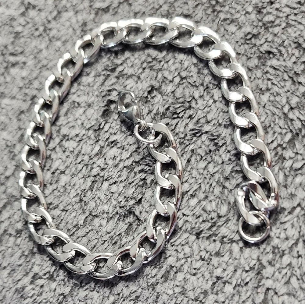 Men's Stainless Steel Curb Chain Bracelet 5mm